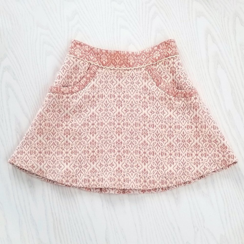 Free People | Pink Baroque A-Line Circle Skirt